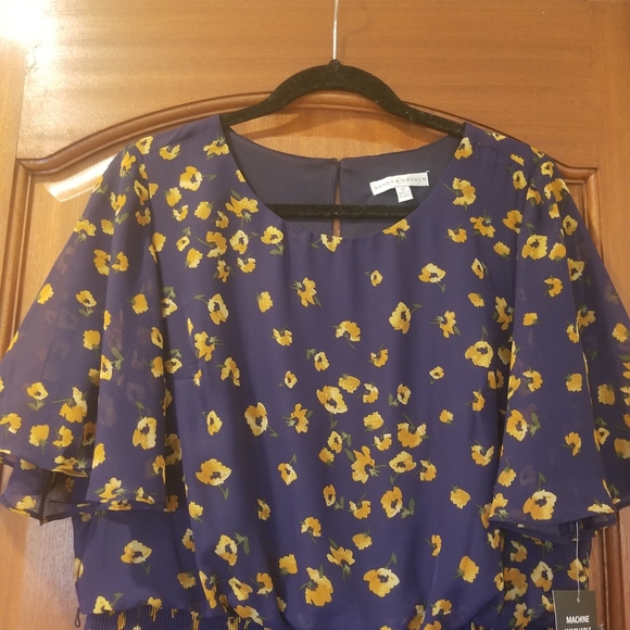 Sandra Darren short sleeve pleated midi floral dress size 12 - Picture 3 of 12